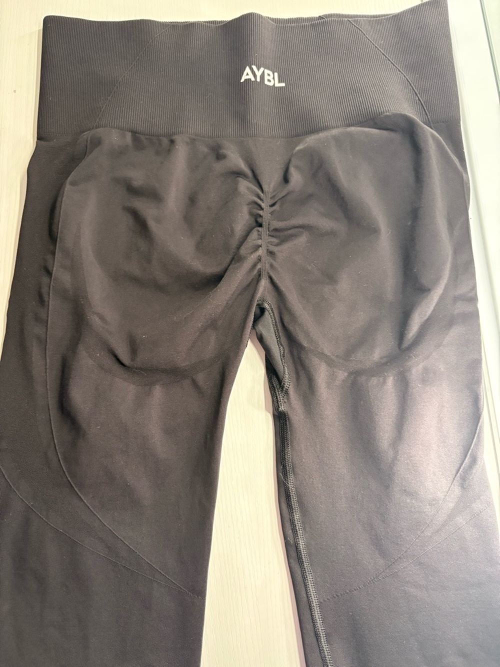 AYBL Black High-Waist Scrunch Back Leggings